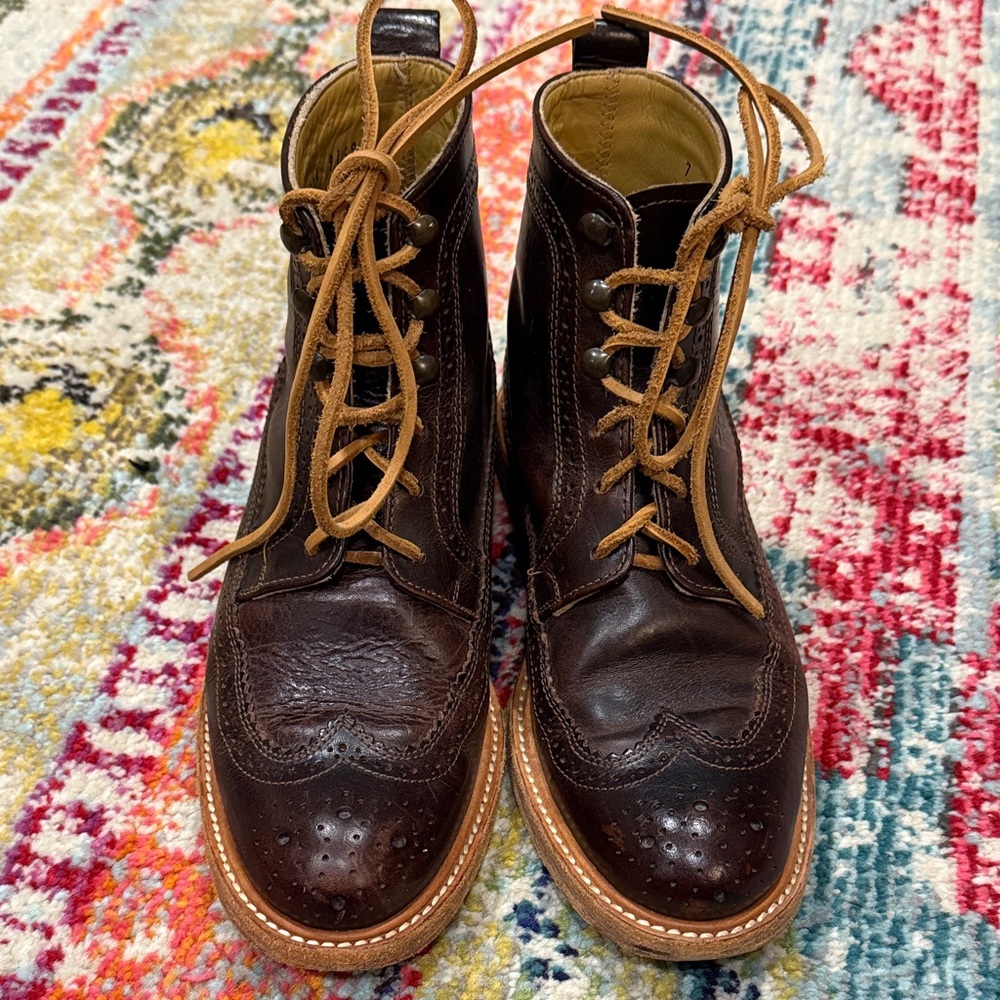 Will Leather Goods Brogue Wingtip Oxford Boots